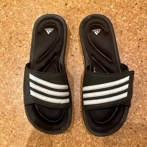 Adidas Black and White Slides